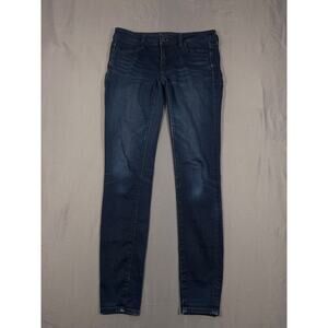 American Eagle Jeans Womens 4 Long Super Low Jegging Stretch Dark Wash